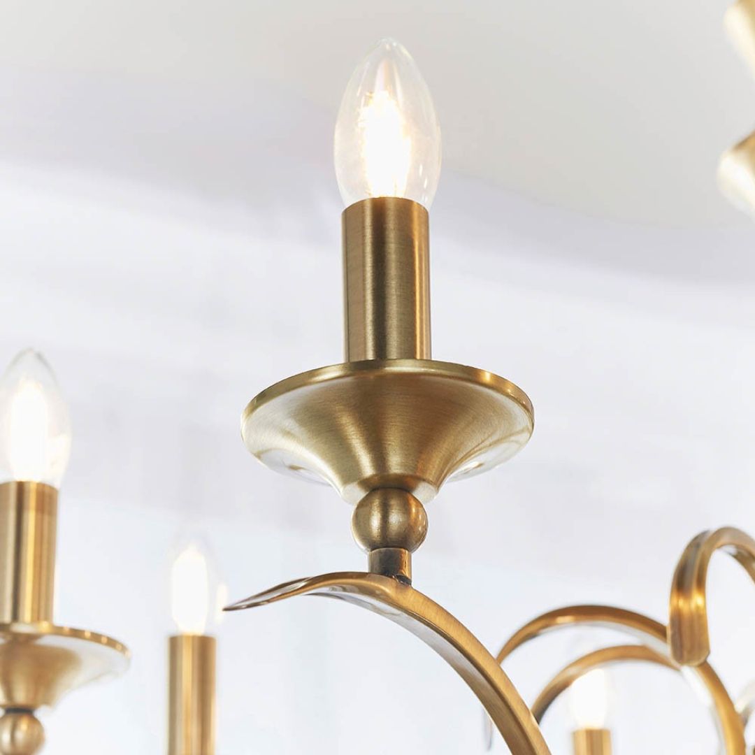 KoraLuxe | Elegant Antique Brass 8-Light Chandelier Ceiling Fixture 5