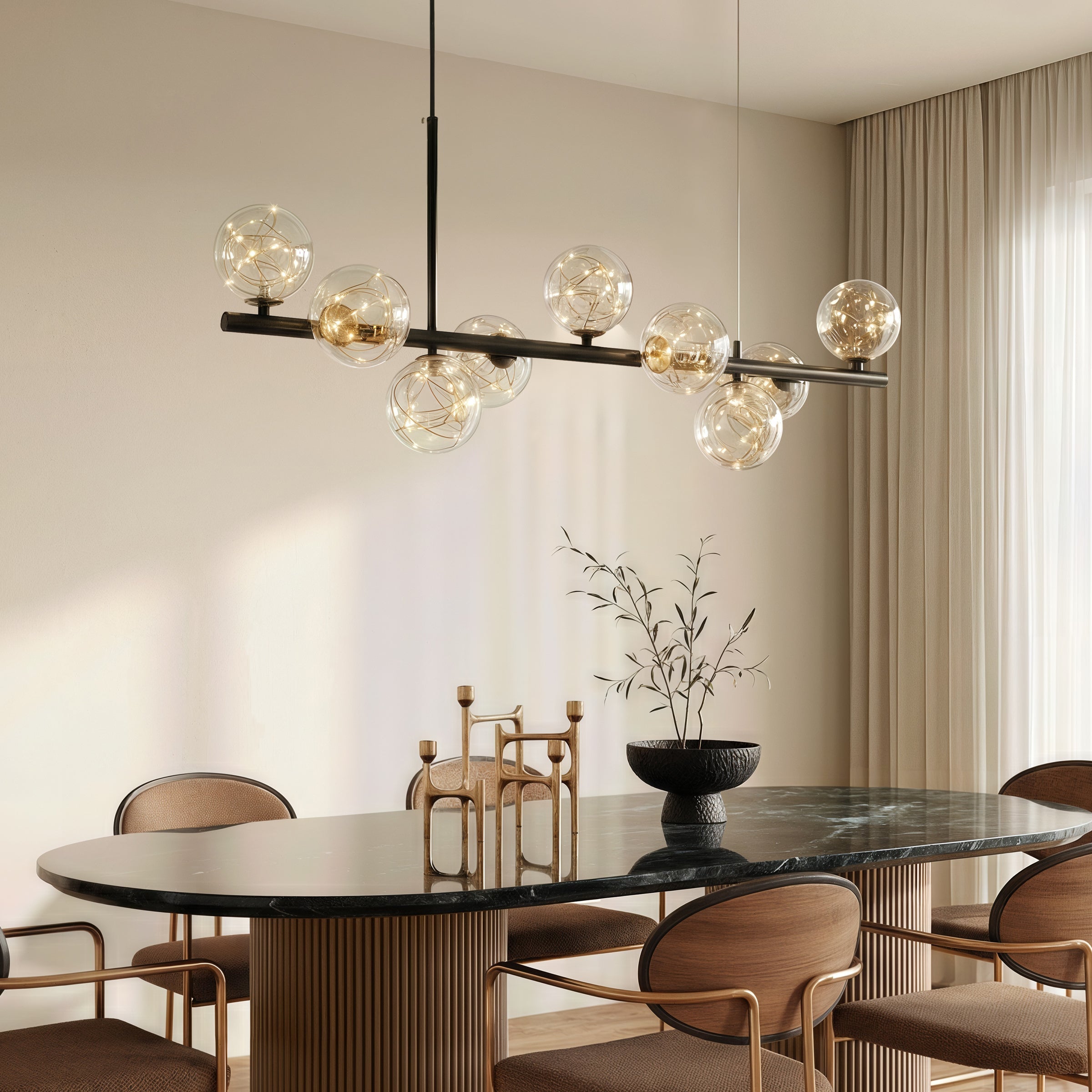 Freyza - Lightsin Cumulus - Modern Metal Chandelier with LED Starry Sky Effect