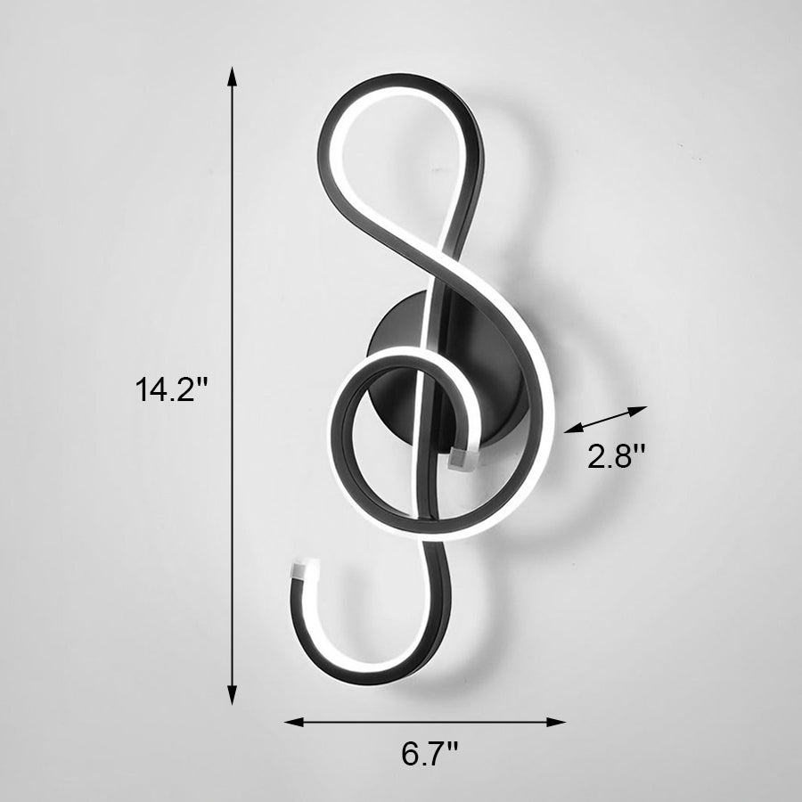 Freyza - Musical Note LED Wall Sconce – Modern Artistic Music Decor Wall Lamp (Black/White)