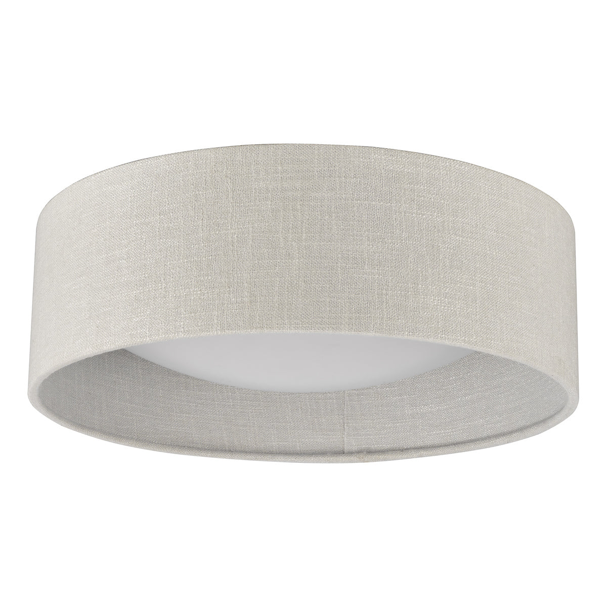 Freyza - Laura Ashley Bacall 2 Light Flush Drum Shade Silver Linen