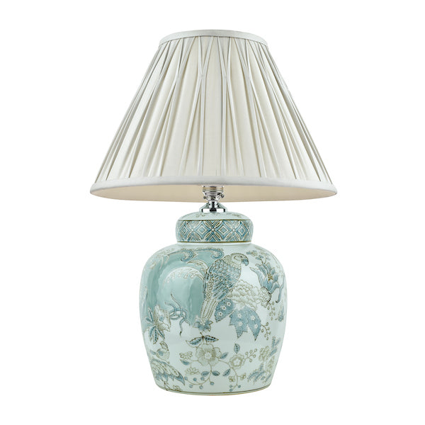 Ceramic Elegance | Charming Botanical Bird Print Table Lamp Base 9