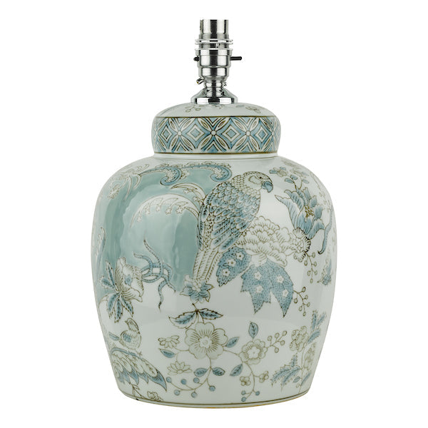 Ceramic Elegance | Charming Botanical Bird Print Table Lamp Base 10
