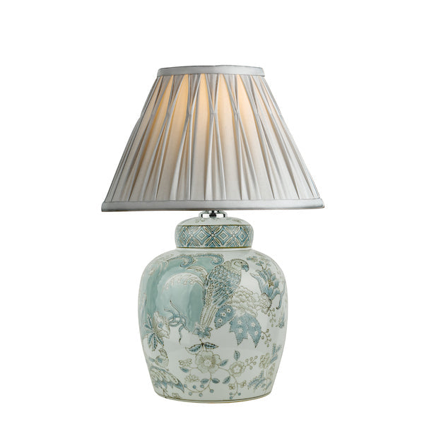 Ceramic Elegance | Charming Botanical Bird Print Table Lamp Base 11