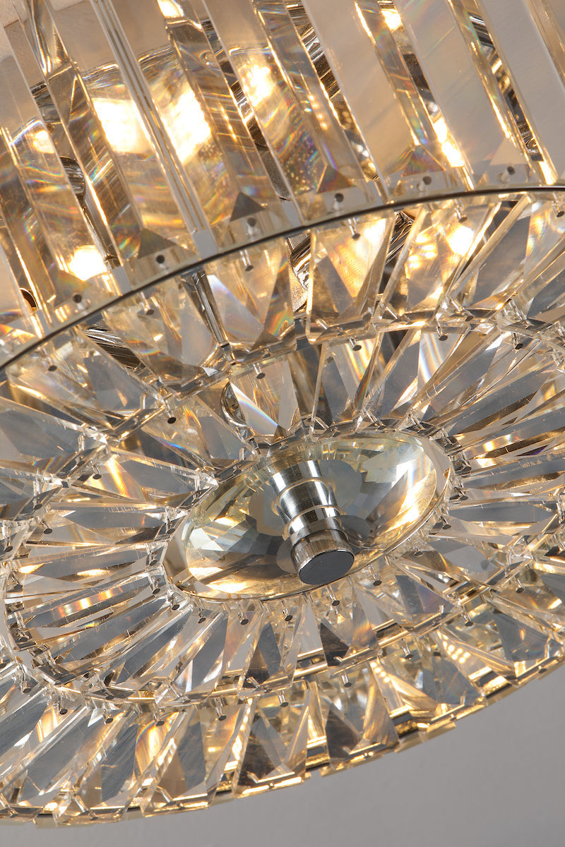 Freyza - Plafonnier à 3 lumières en cristal et chrome poli Laura Ashley Fernhurst