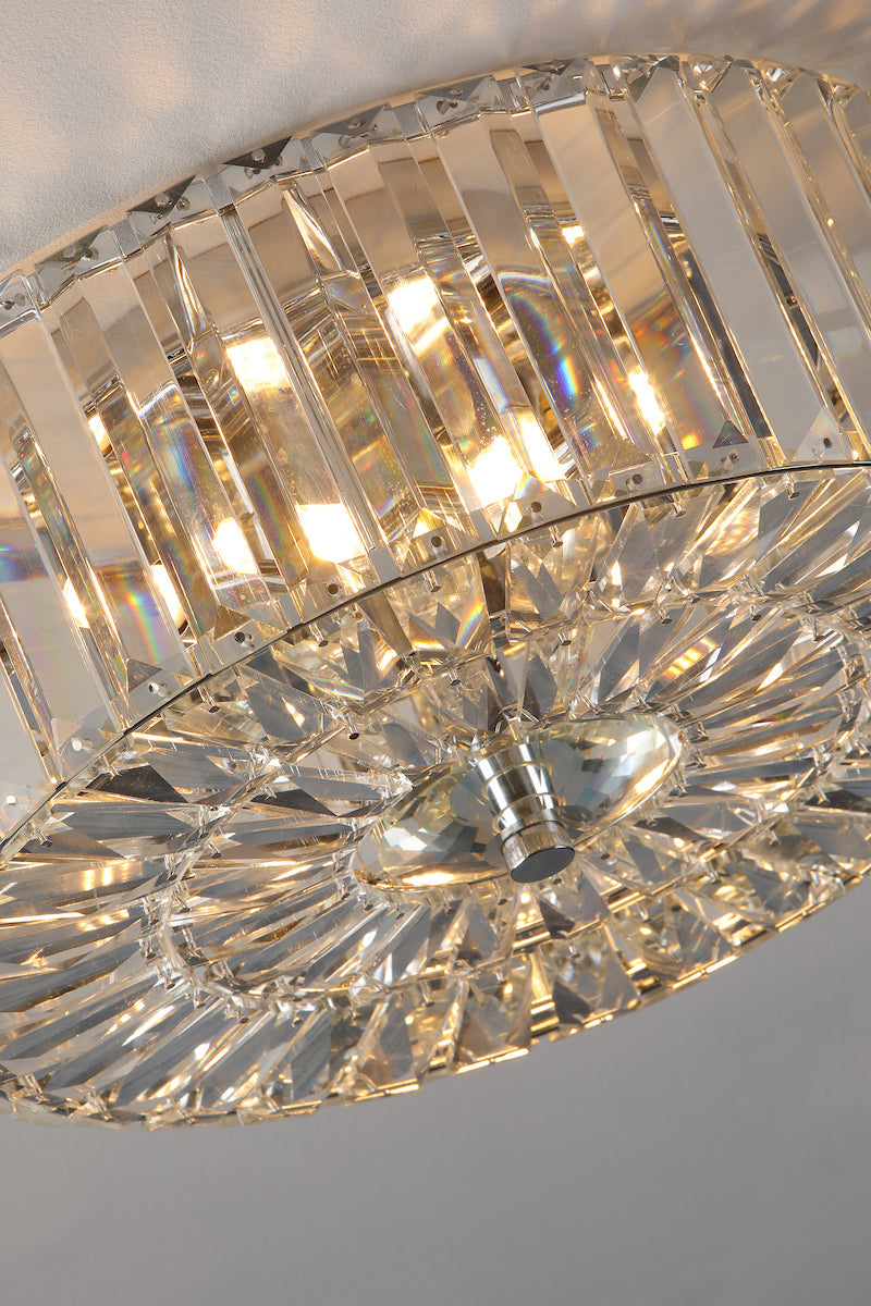 Freyza - Plafonnier à 3 lumières en cristal et chrome poli Laura Ashley Fernhurst