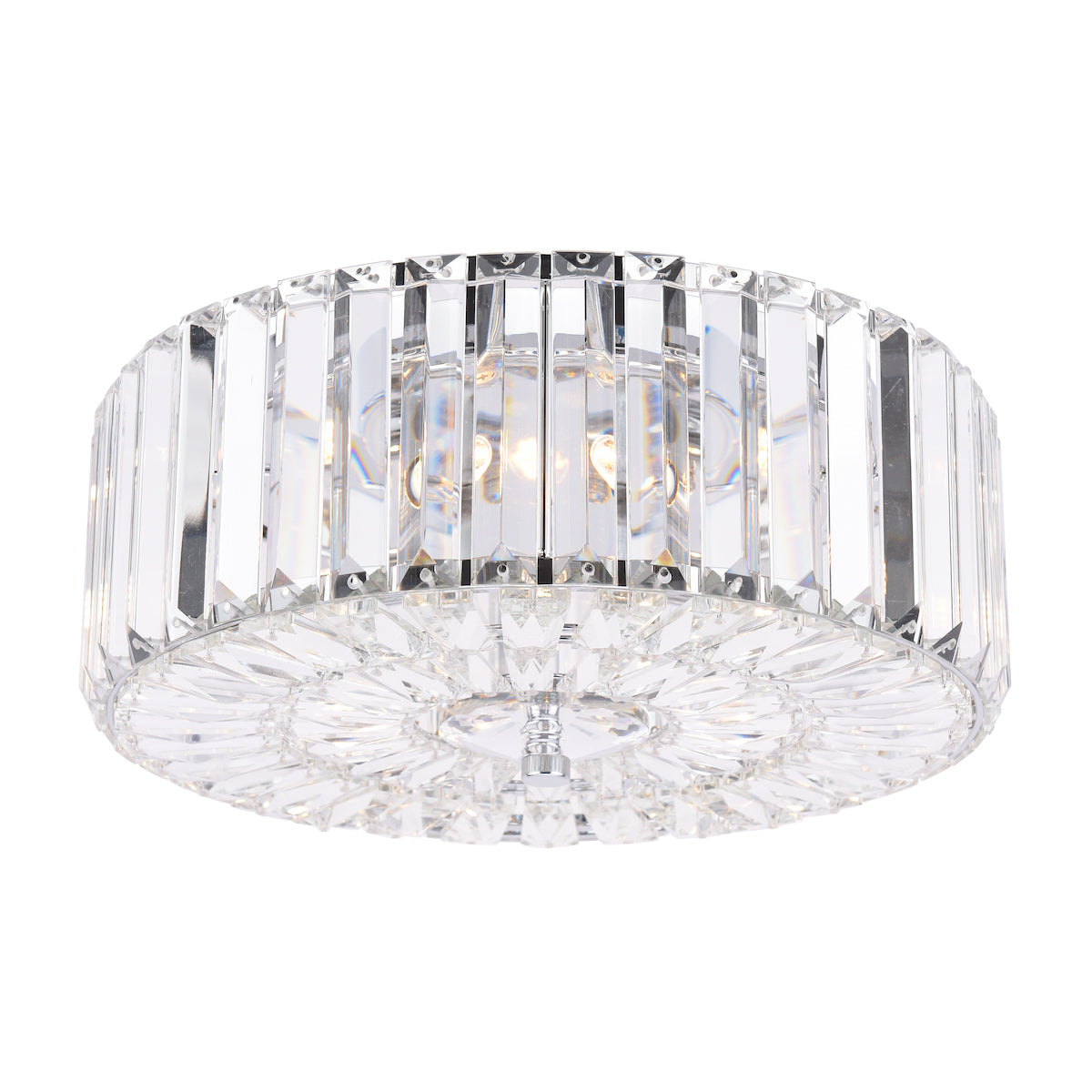 Freyza - Plafonnier à 3 lumières en cristal et chrome poli Laura Ashley Fernhurst