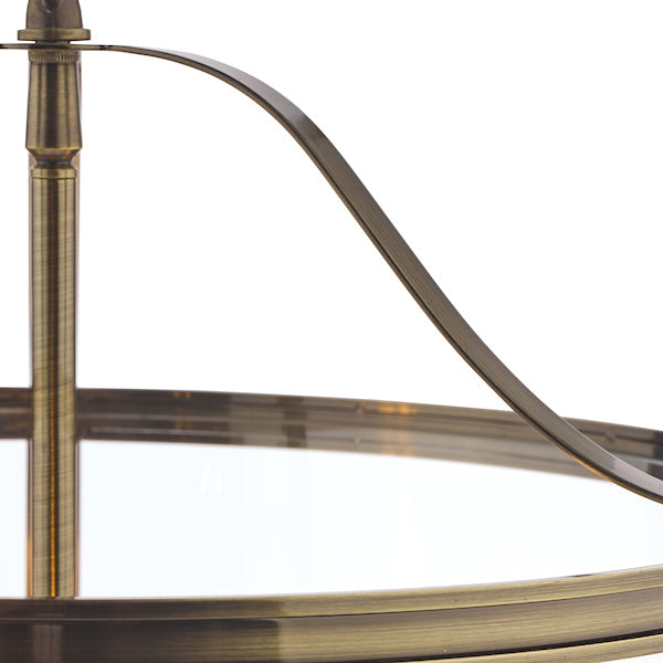 Harrington | Elegant Antique Brass 3-Light Pendant Lantern Fixture 5