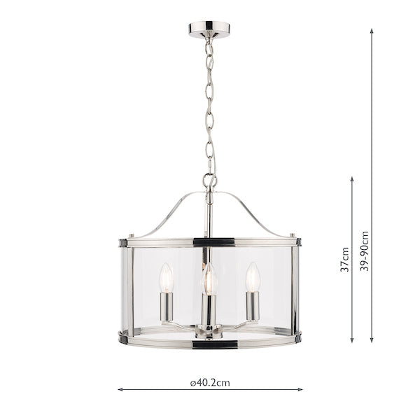 Harrington | Elegant Polished Nickel 3-Light Pendant Fixture 10
