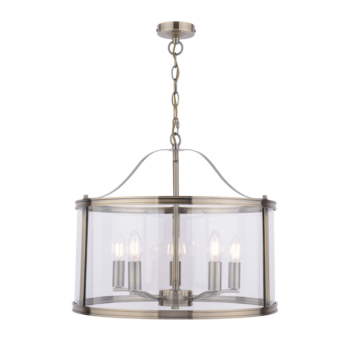 Harrington | Elegant Antique Brass 5-Light Pendant Chandelier 7