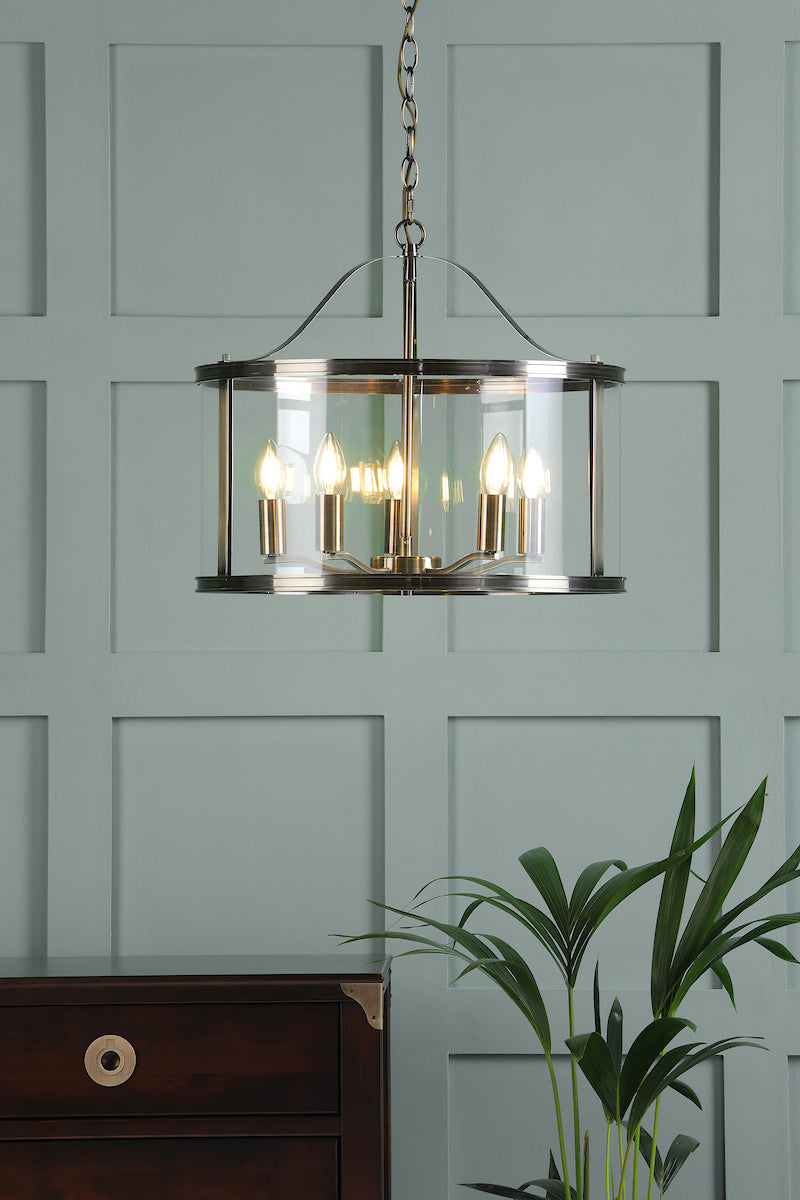 Harrington | Elegant Antique Brass 5-Light Pendant Chandelier 1