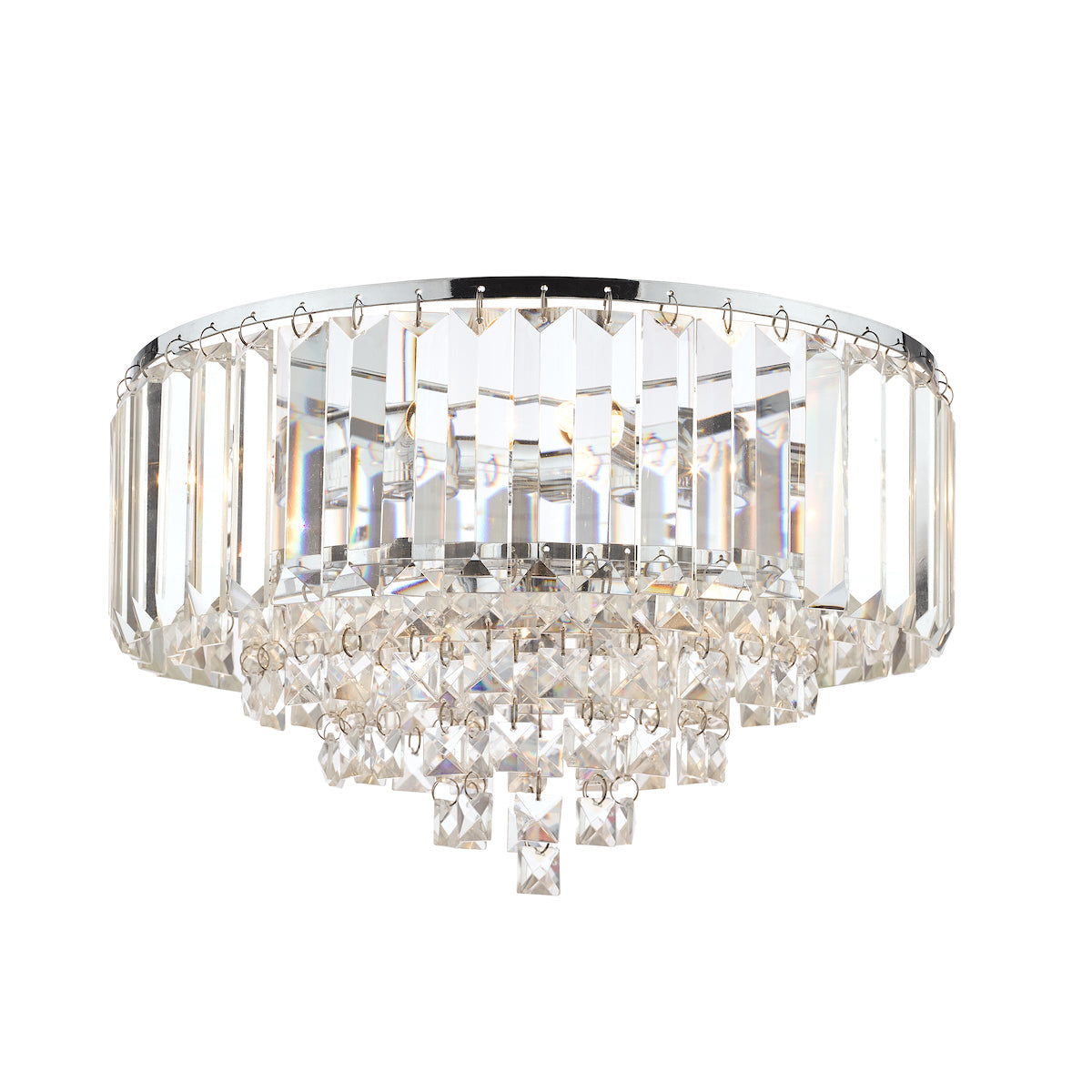 Freyza - Laura Ashley Vienna 3 Light Flush Crystal and Polished Chrome