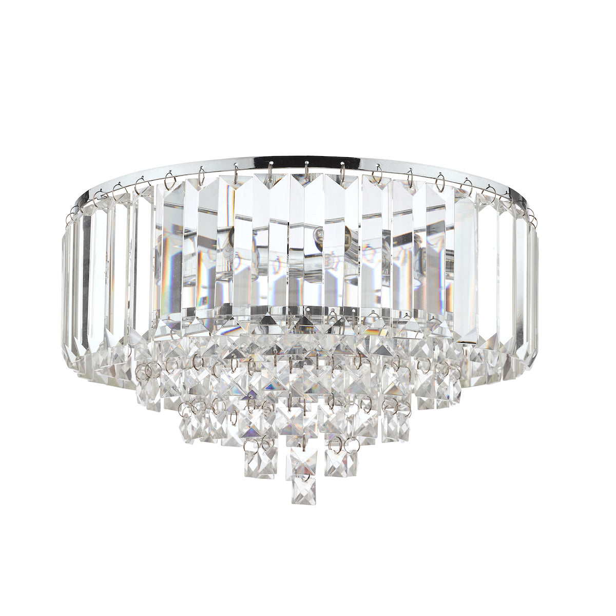 Freyza - Laura Ashley Vienna 3 Light Flush Crystal and Polished Chrome