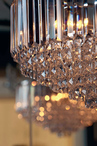 Freyza - Laura Ashley Vienna 3 Light Semi Flush Crystal and Antique Brass