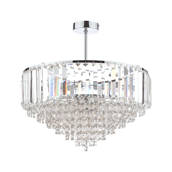 Freyza - Laura Ashley Vienna 5 Light Semi Flush Crystal and Polished Chrome