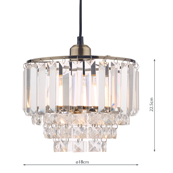 Freyza - Laura Ashley Vienna Easy Fit Pendant Crystal and Antique Brass