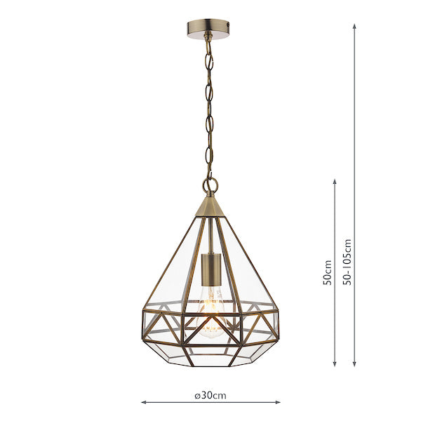 Freyza - Laura Ashley Zaria Lantern Pendant Ceiling Light Antique Brass