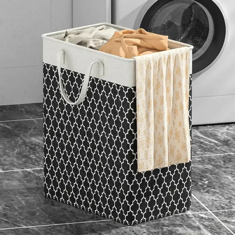 75L foldable waterproof fabric laundry basket with handles