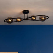 Freyza - Lena 4 Light Semi Flush Ceiling Light Black