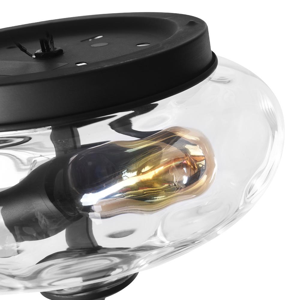 Freyza | Vesila Industrial Glass Glass Ceiling Light – Industrial Bedroom Living Room
