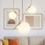 Freyza | Blikuva moderne kugelförmige Opalglas-Pendelleuchte – moderne Küche und Esszimmer
