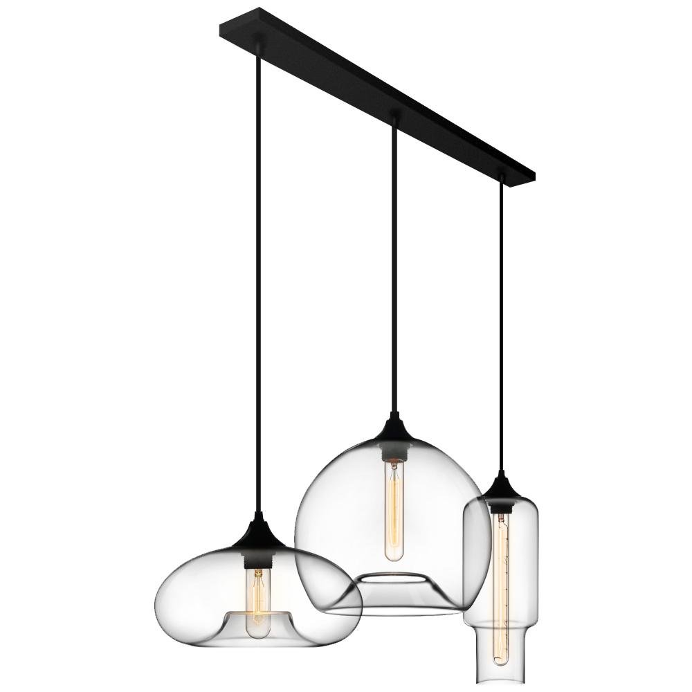 Freyza | Mjolkulix Linearer Glas-Kronleuchter – Esszimmer Wohnzimmer