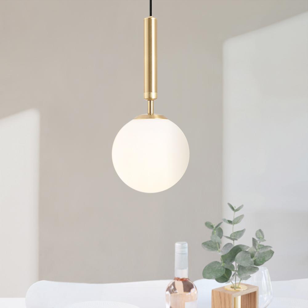 Freyza | Suspension en verre minimaliste Ljoma de style mid-century – Cuisine minimaliste, salle à manger