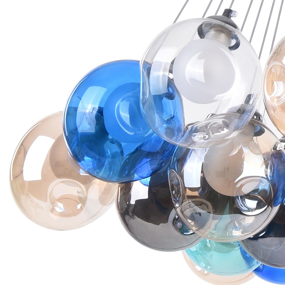 Freyza | gnuli Einzigartige mehrfarbige Glas-Pendelleuchte mit mehreren Lichtquellen – Esszimmer, Wohnzimmer