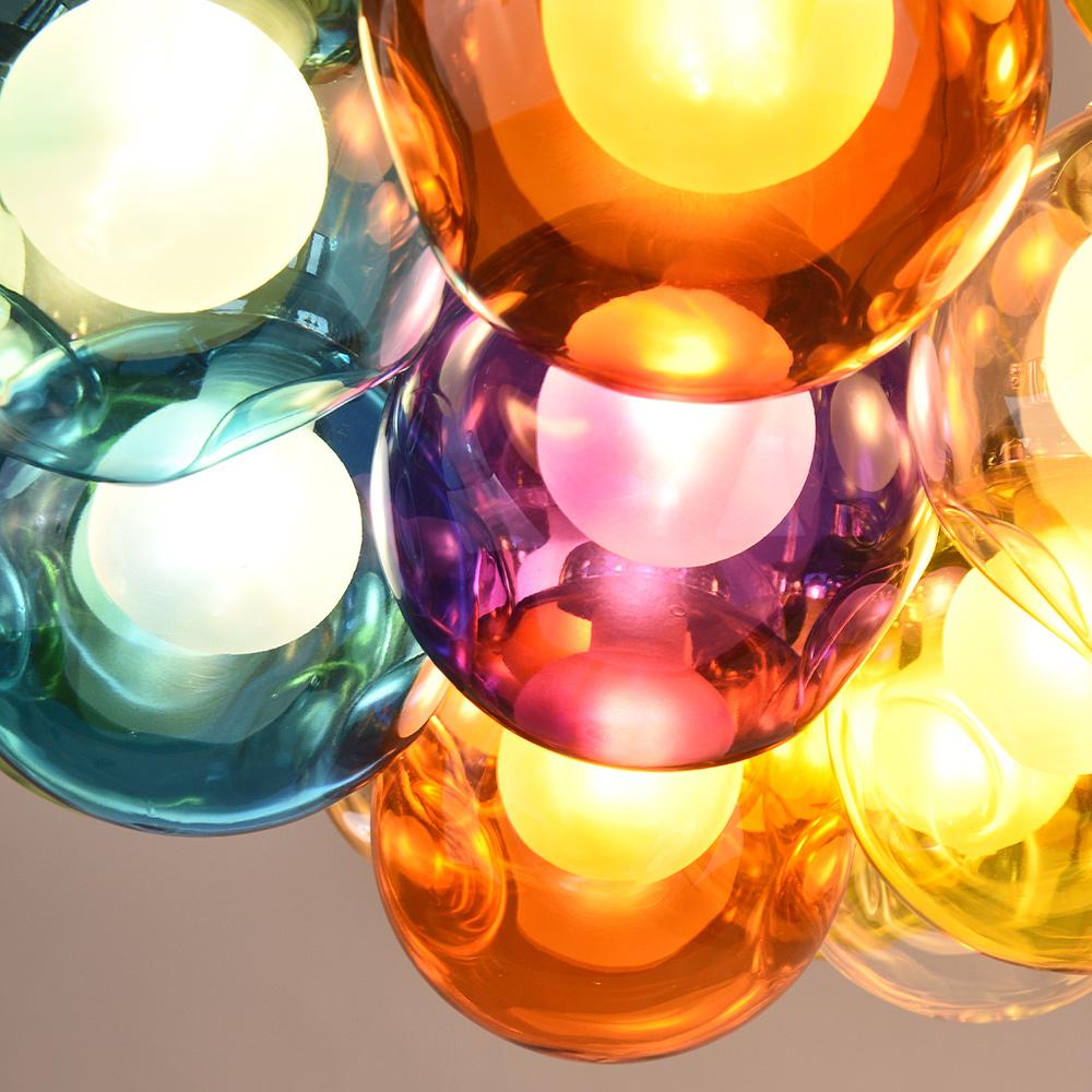 Freyza | gnuli Einzigartige mehrfarbige Glas-Pendelleuchte mit mehreren Lichtquellen – Esszimmer, Wohnzimmer