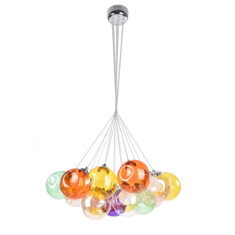 Freyza | gnuli Einzigartige mehrfarbige Glas-Pendelleuchte mit mehreren Lichtquellen – Esszimmer, Wohnzimmer