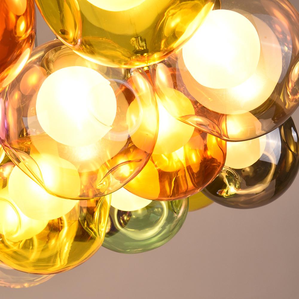 Freyza | gnuli Einzigartige mehrfarbige Glas-Pendelleuchte mit mehreren Lichtquellen – Esszimmer, Wohnzimmer