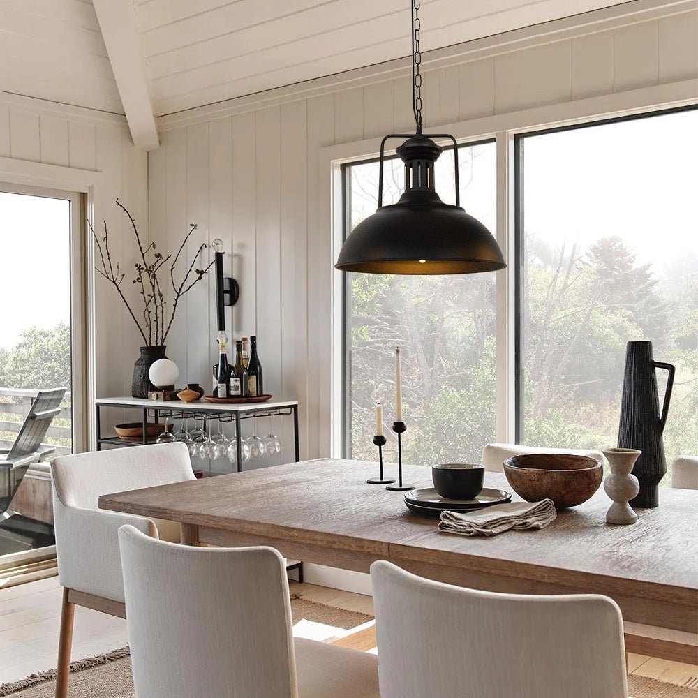 Freyza | Ulven Industrial Dome Pendant Light – Industrial Kitchen Dining Room