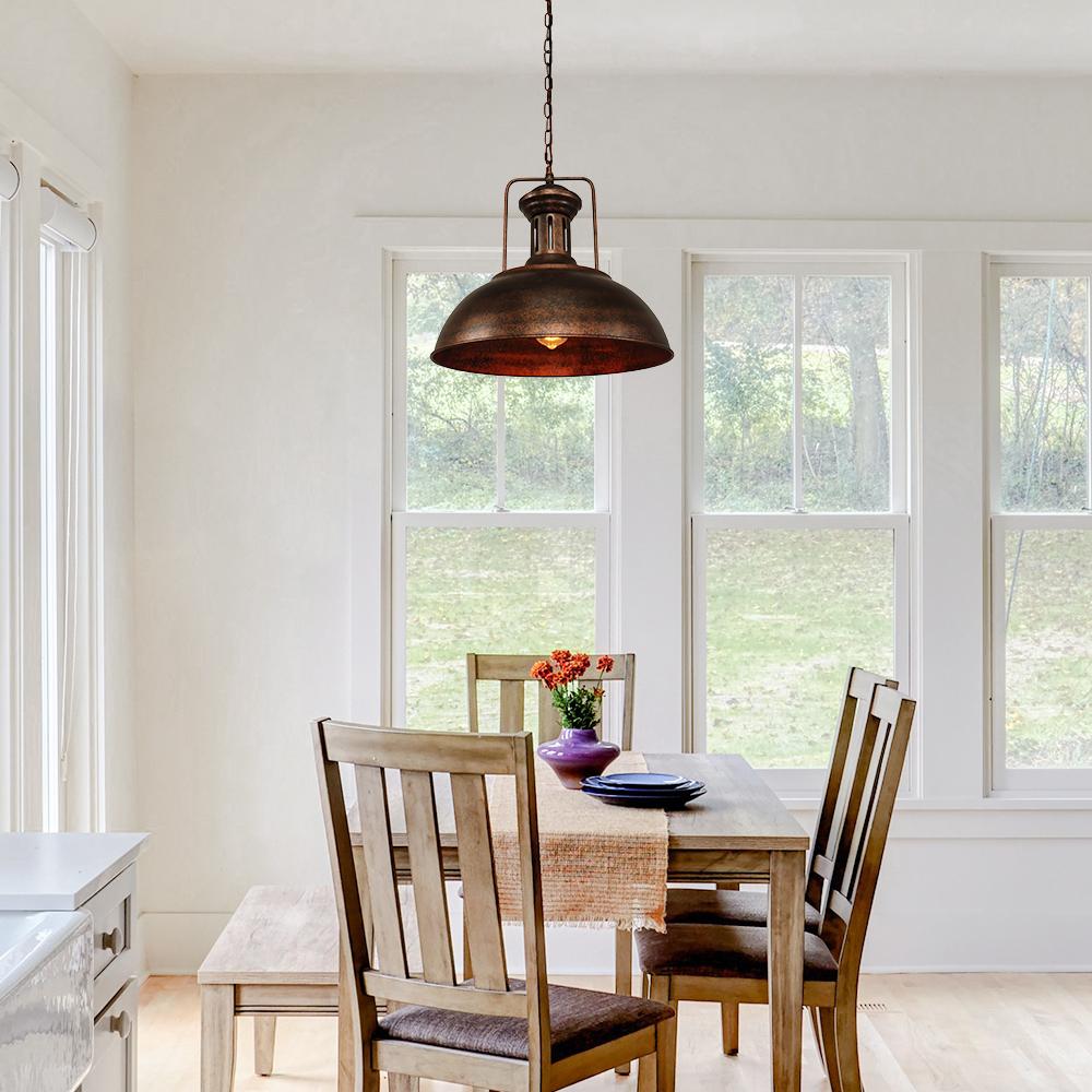 Freyza | Ulven Industrial Dome Pendant Light – Industrial Kitchen Dining Room