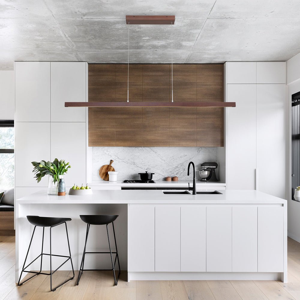 Freyza | Zefyr LED Linear Wood Chandelier – Dining Room Living Room