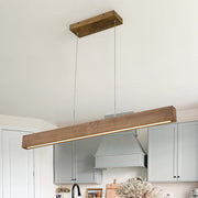 Freyza | Zefyr LED Linear Wood Chandelier – Dining Room Living Room