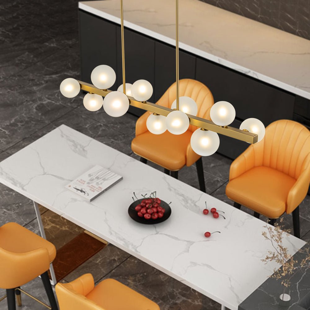 Freyza | Hjarta Linear Glass Glass Chandelier – Dining Room Living Room
