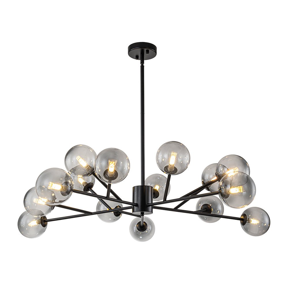 Freyza | Ornuli Scandinavian Smoked Glass Chandelier – Scandinavian Dining Room Living Room