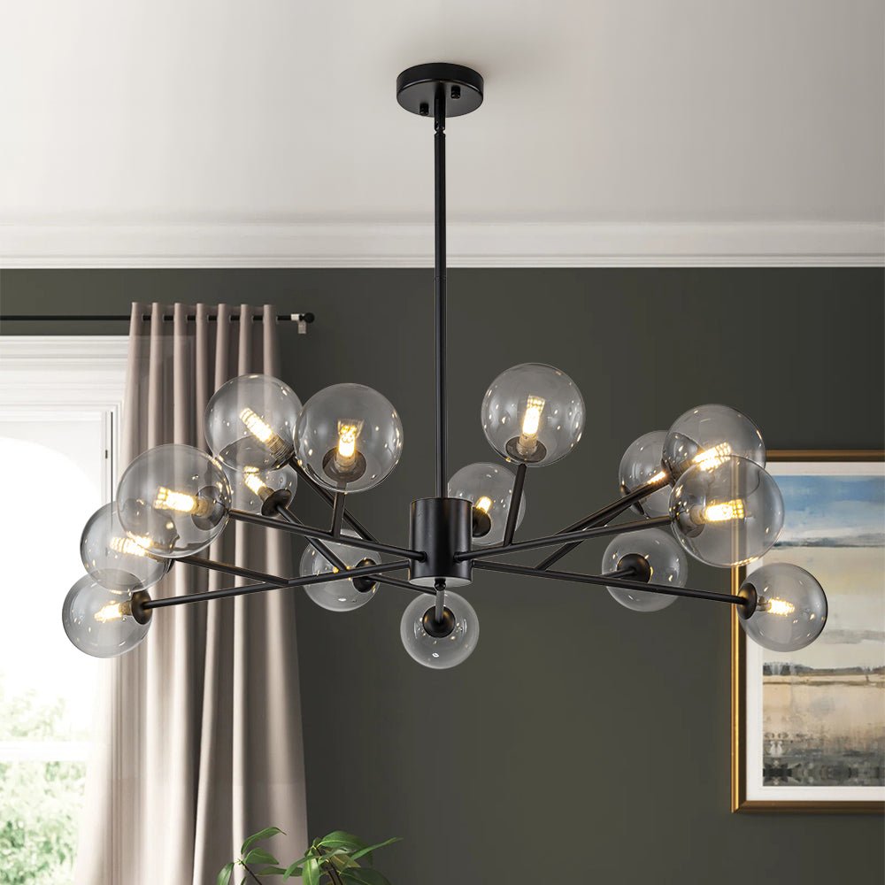 Freyza | Ornuli Scandinavian Smoked Glass Chandelier – Scandinavian Dining Room Living Room