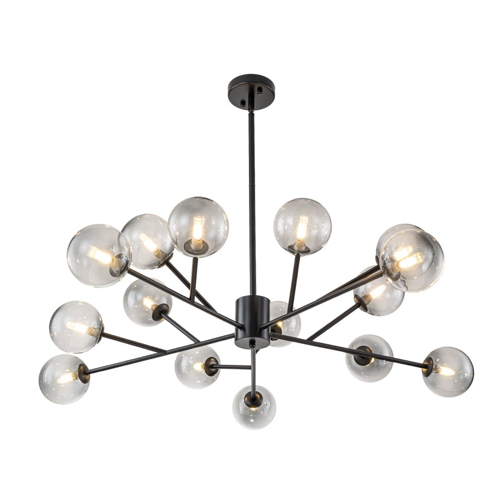 Freyza | Ornuli Scandinavian Smoked Glass Chandelier – Scandinavian Dining Room Living Room
