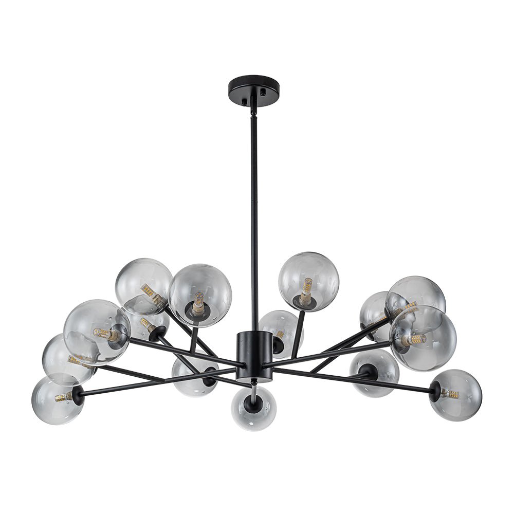 Freyza | Ornuli Scandinavian Smoked Glass Chandelier – Scandinavian Dining Room Living Room