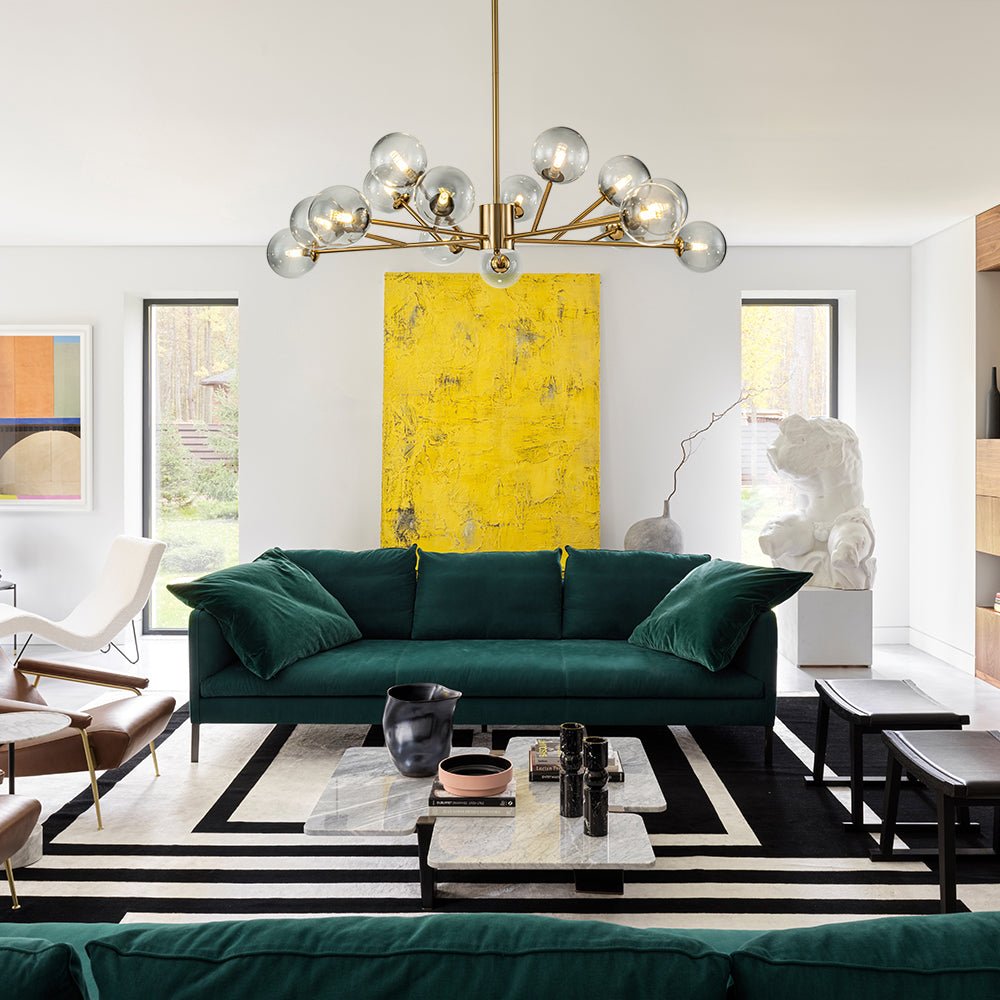 Freyza | Ornuli Scandinavian Smoked Glass Chandelier – Scandinavian Dining Room Living Room
