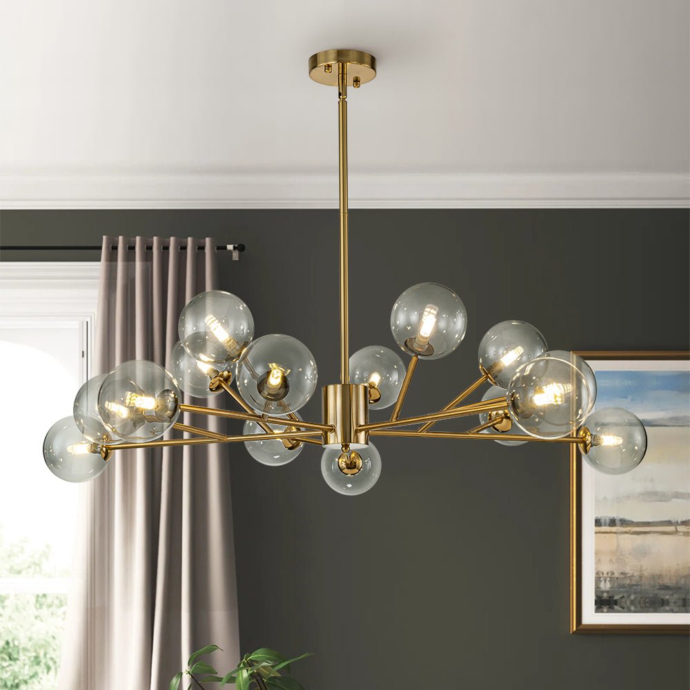 Freyza | Ornuli Scandinavian Smoked Glass Chandelier – Scandinavian Dining Room Living Room