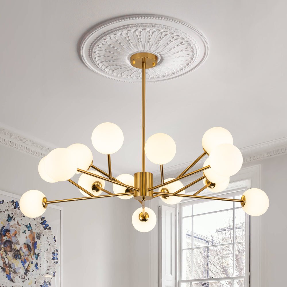 Freyza | Vatnuvyt Frosted Globe Glass Chandelier – Dining Room Living Room