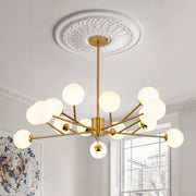 Freyza | Vatnuvyt Frosted Globe Glass Chandelier – Dining Room Living Room