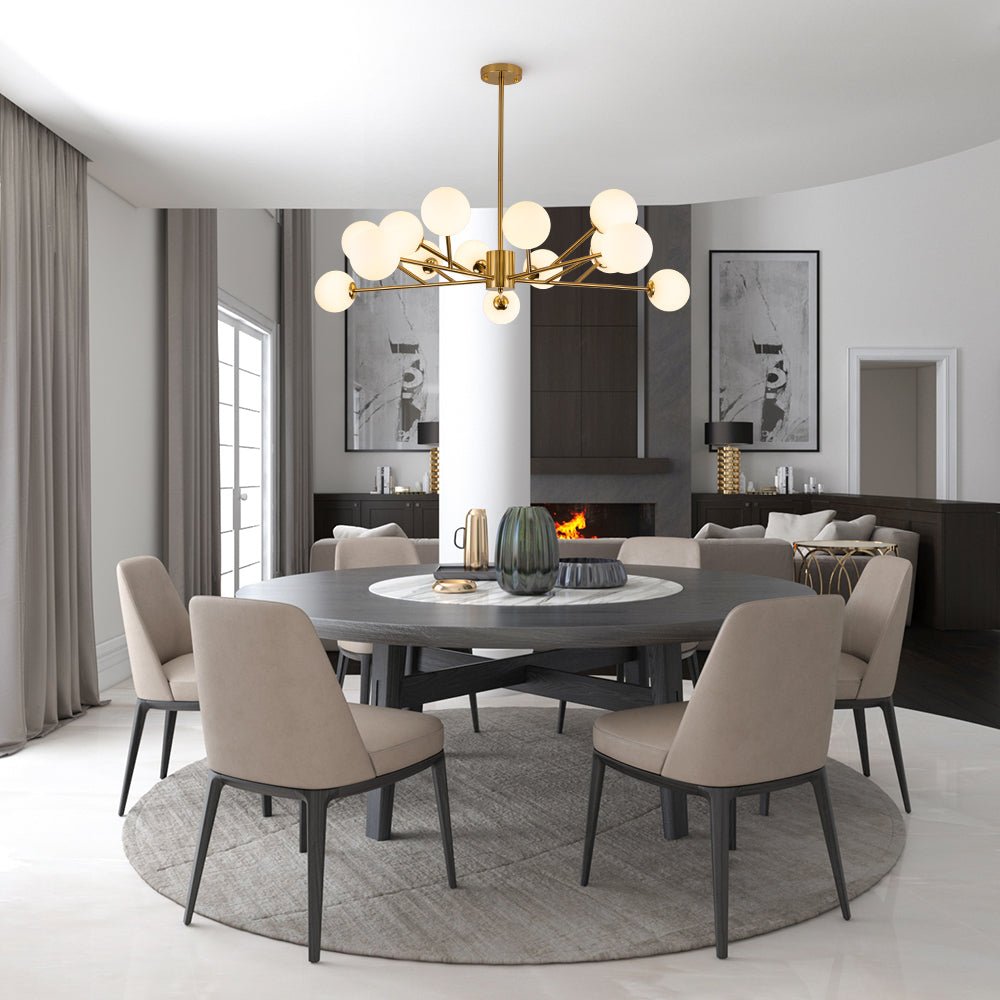 Freyza | Vatnuvyt Frosted Globe Glass Chandelier – Dining Room Living Room