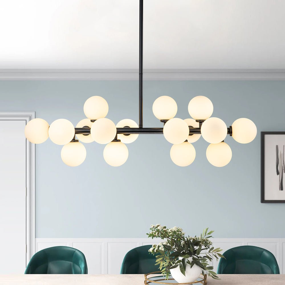 Freyza | Iris moderne lineare Glaspendelleuchte – modernes Esszimmer, modernes Wohnzimmer