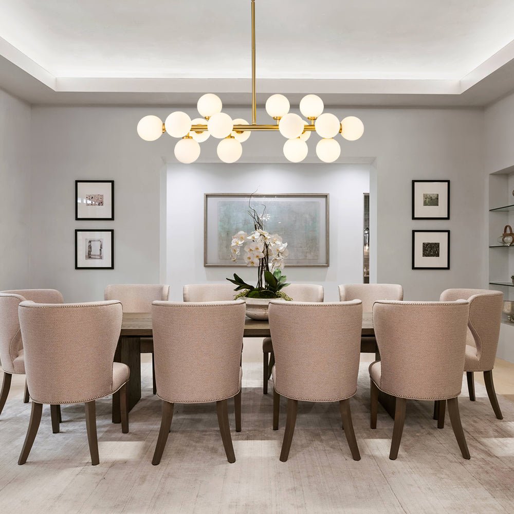 Freyza | Iris moderne lineare Glaspendelleuchte – modernes Esszimmer, modernes Wohnzimmer
