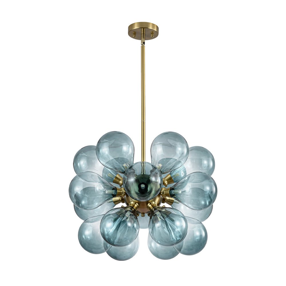 Freyza | Odin Scandinavian Blue Glass Chandelier – Scandinavian Dining Room Living Room