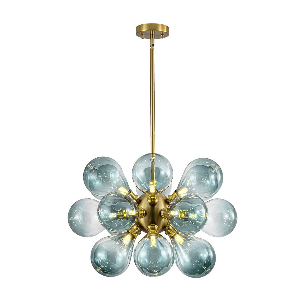 Freyza | Odin Scandinavian Blue Glass Chandelier – Scandinavian Dining Room Living Room