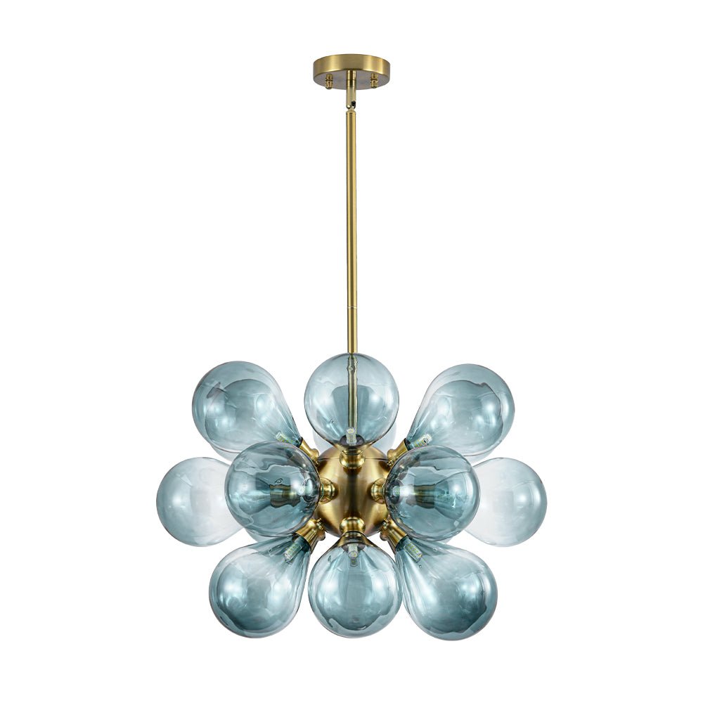Freyza | Odin Scandinavian Blue Glass Chandelier – Scandinavian Dining Room Living Room