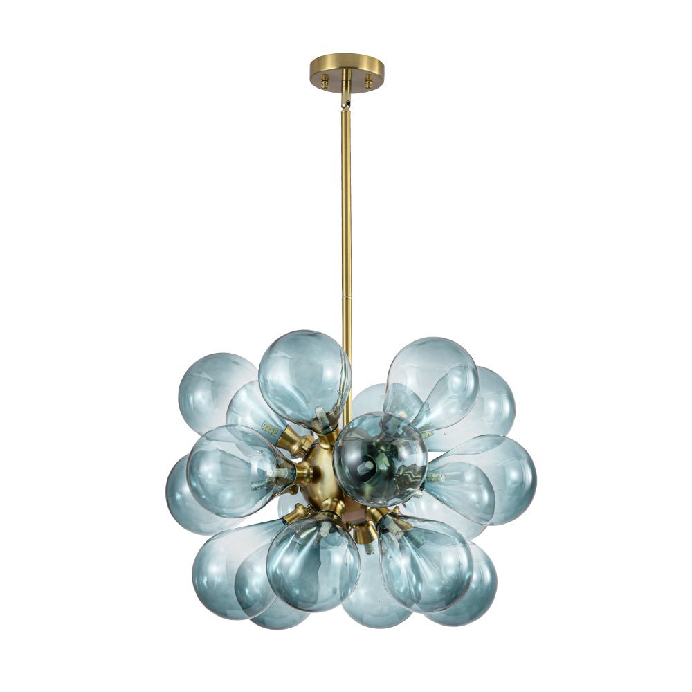Freyza | Odin Scandinavian Blue Glass Chandelier – Scandinavian Dining Room Living Room